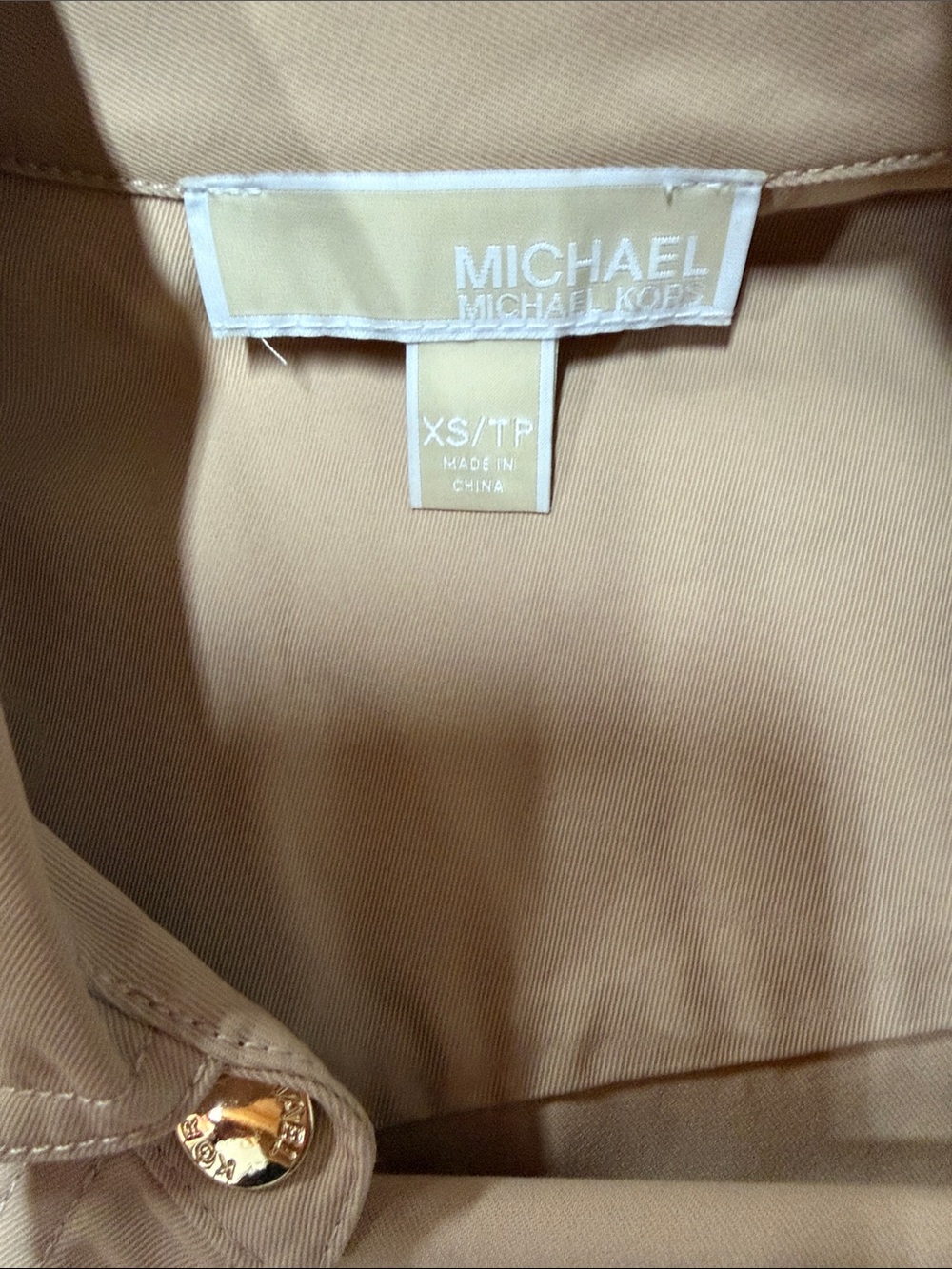 Michael Kors Neutral Beige Belted Shirt Mini Dress - Picture 9 of 13